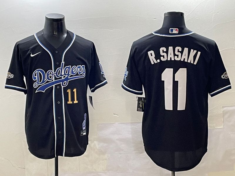 Men Los Angeles Dodgers 11 R.Sasaki Black Fashion Game 2025 Nike MLB Jersey style 30611